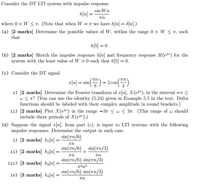 Consider the DT LTI system with impulse response | Chegg.com