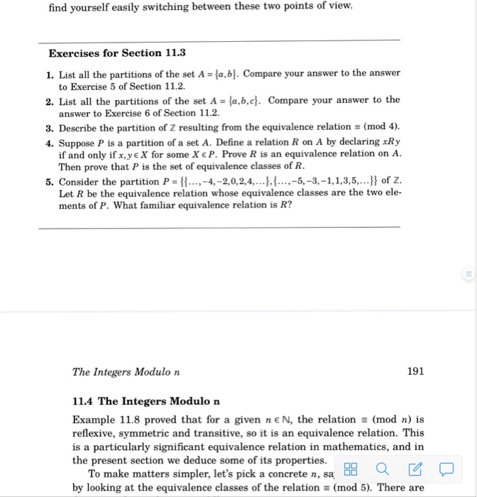 Solved List all the partitions of the set A = {a, b}.