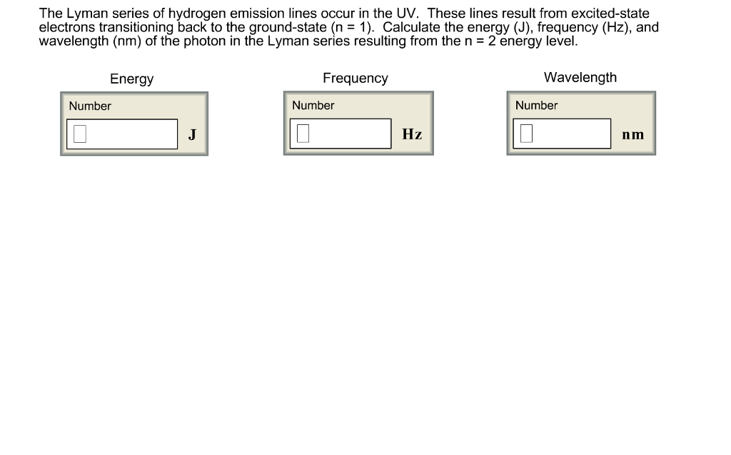Solved The Lyman series of hydrogen emission lines occur in | Chegg.com
