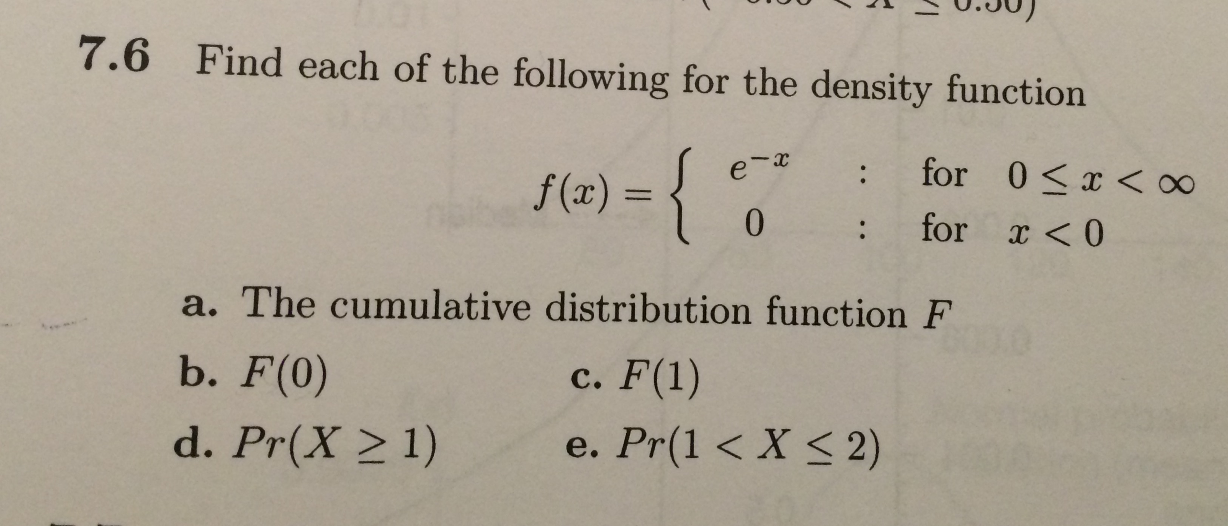 Solved Find each of the following for the density function | Chegg.com