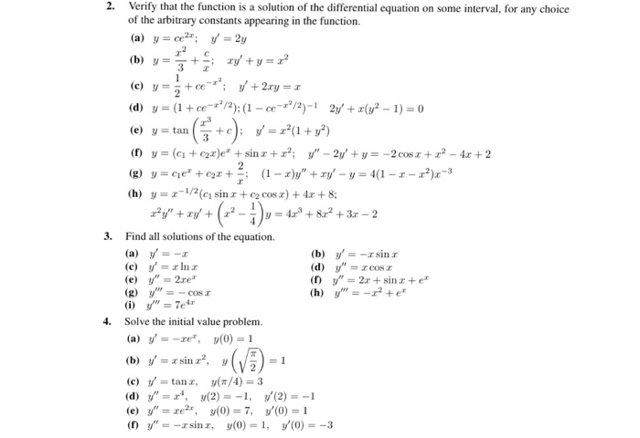 Solved 2. that the function is a solution of the | Chegg.com