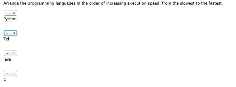 Solved Arrange the programming languages in the order of | Chegg.com