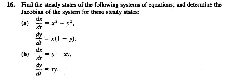 Solved Find the steady states of the following systems of | Chegg.com
