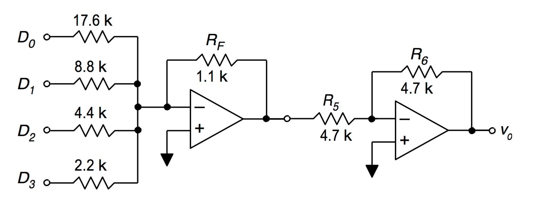 Solved Calculate the expected output voltage for each of the | Chegg.com