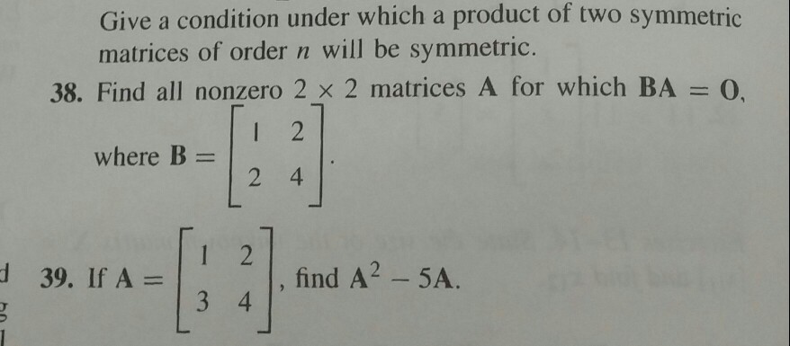 Solved Give a condition under which a product of two | Chegg.com