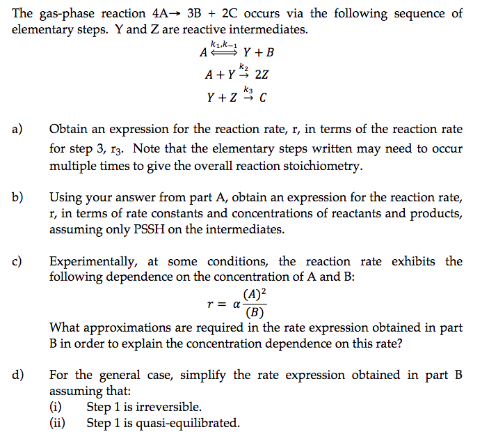 Chemical reaction problem: | Chegg.com
