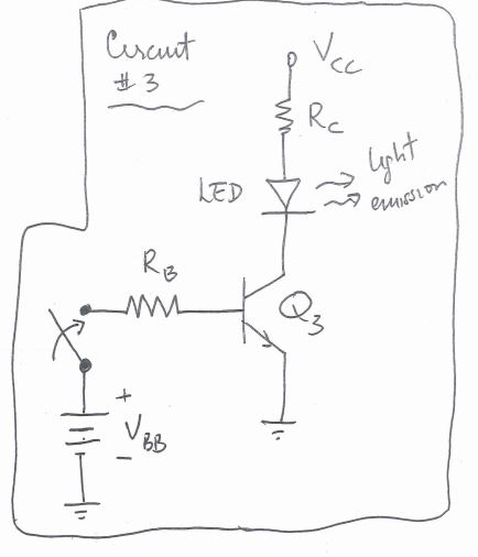 Solved Circuit #3 is used to switch an LED on and off by | Chegg.com
