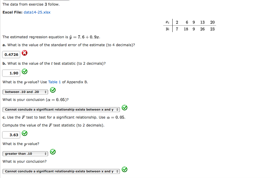 Solved The Data From Exercise 3 Follow. Excel File: | Chegg.com