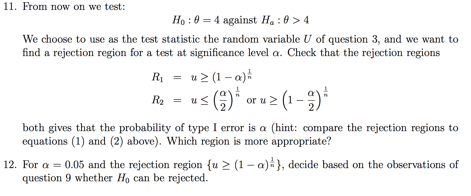 Solved Exercise 1. Let X1,..., Xnt a random sample from a | Chegg.com