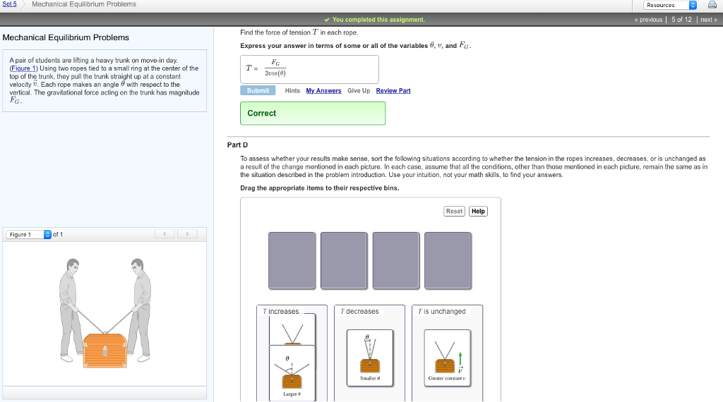 Solved Mechanical Equilibrium Problems Apair of students are