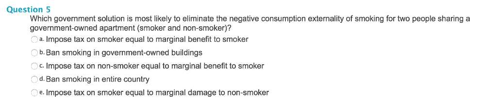 Solved Question 5 Which government solution is most likely | Chegg.com