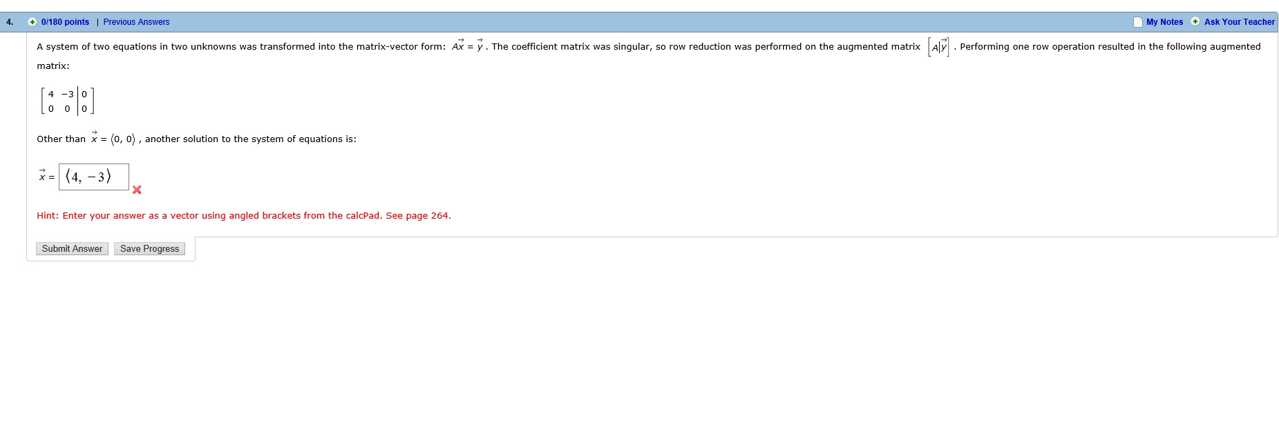 Solved A system of two equations in two unknowns was | Chegg.com