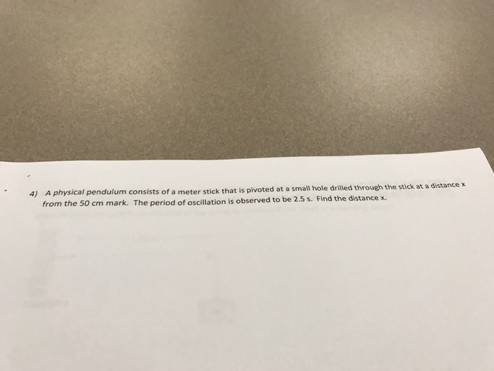 Solved A Physical Pendulum Consists Of A Meter Stick That Is Chegg Com   Image