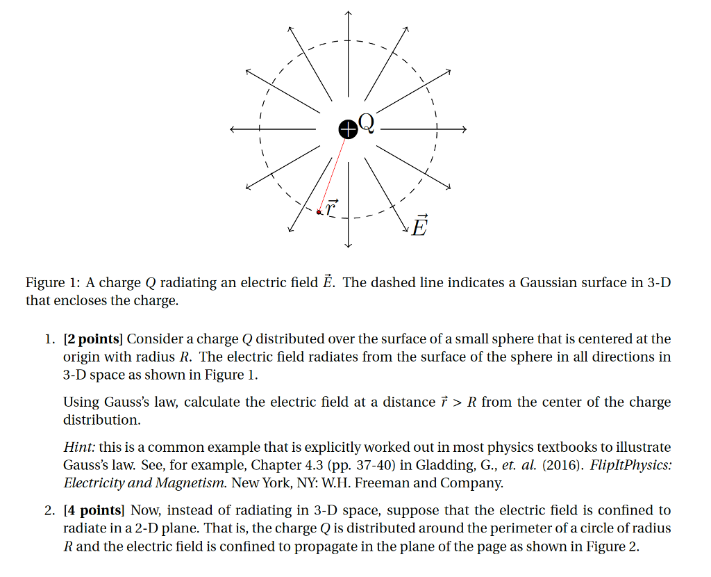 Solved Using Gauss’s Law, Calculate The Electric Field In | Chegg.com