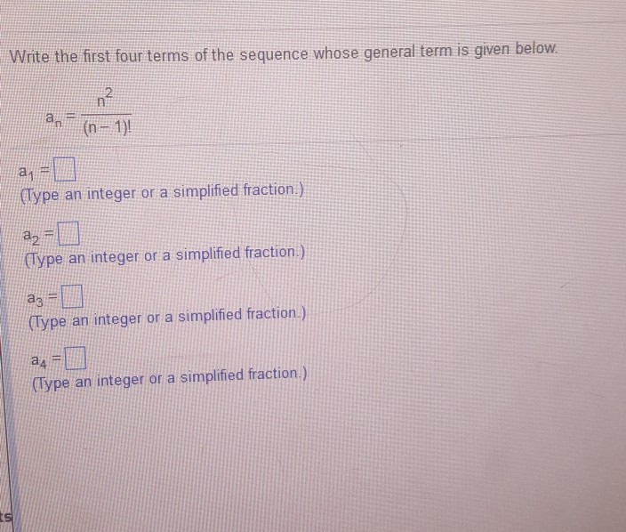 Solved Write The First Four Terms Of The Sequence Whose 2970