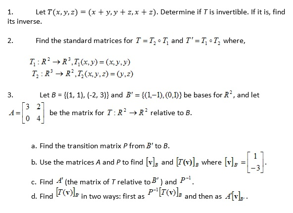 Solved Let T X Y Z X Y Y Z X Z Determine If T Is