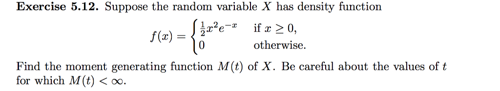 Solved Exercise 5.12. Suppose the random variable X has | Chegg.com