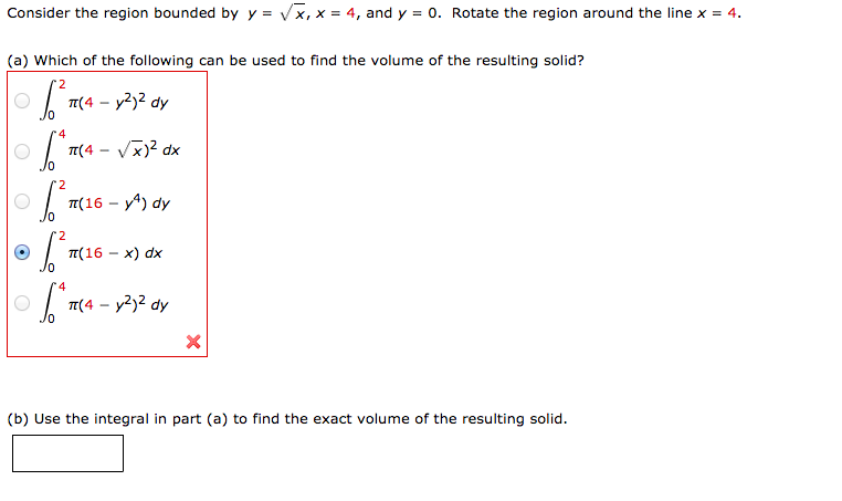 Solved Consider The Region Bounded By Y X X 4 And Y