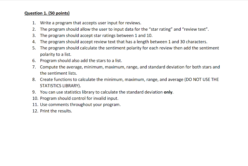 Solved from textblob import TextBlob from statistics | Chegg.com