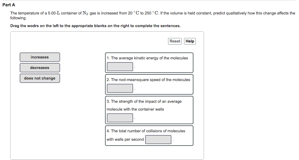 Solved Part A The temperature of a 5.00-L container of N2 | Chegg.com