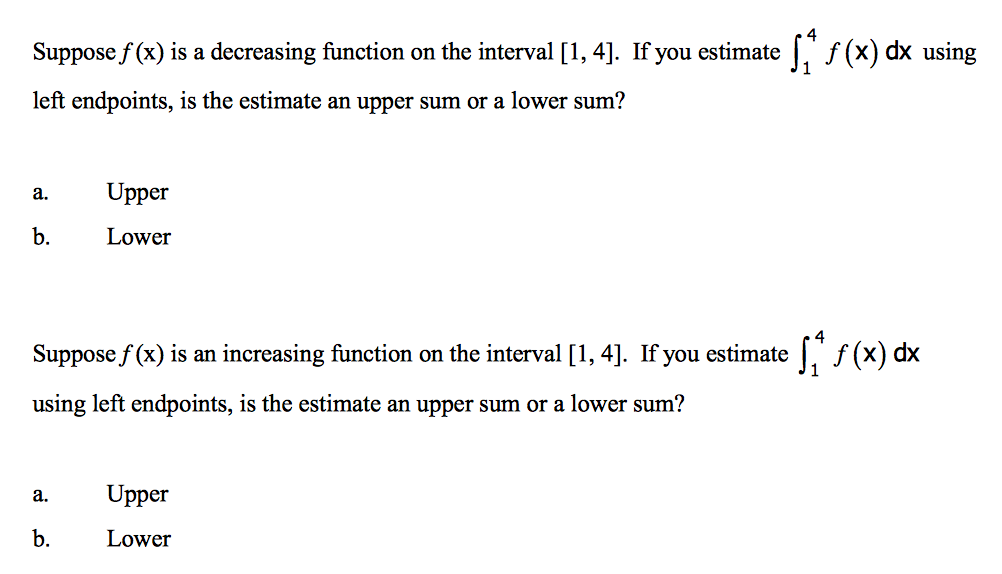 Solved Suppose f(x) is a decreasing function on the interval | Chegg.com