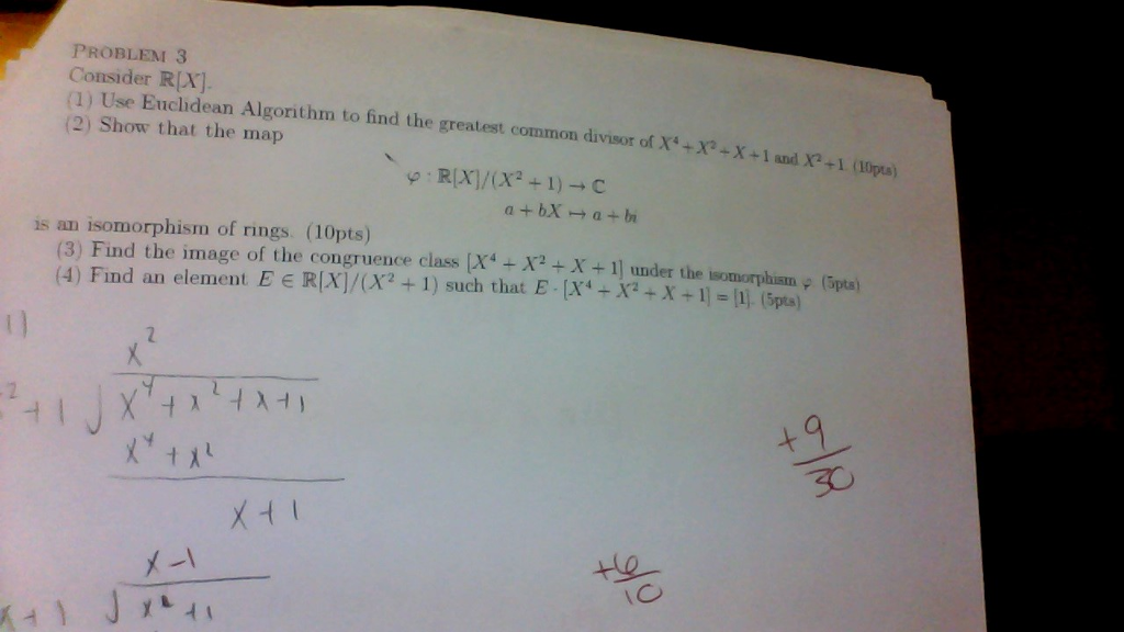 Solved Consider R[X]. Use Euclidean Algorithm to find | Chegg.com