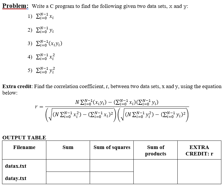 Solved Problem: Write a C program to find the following | Chegg.com