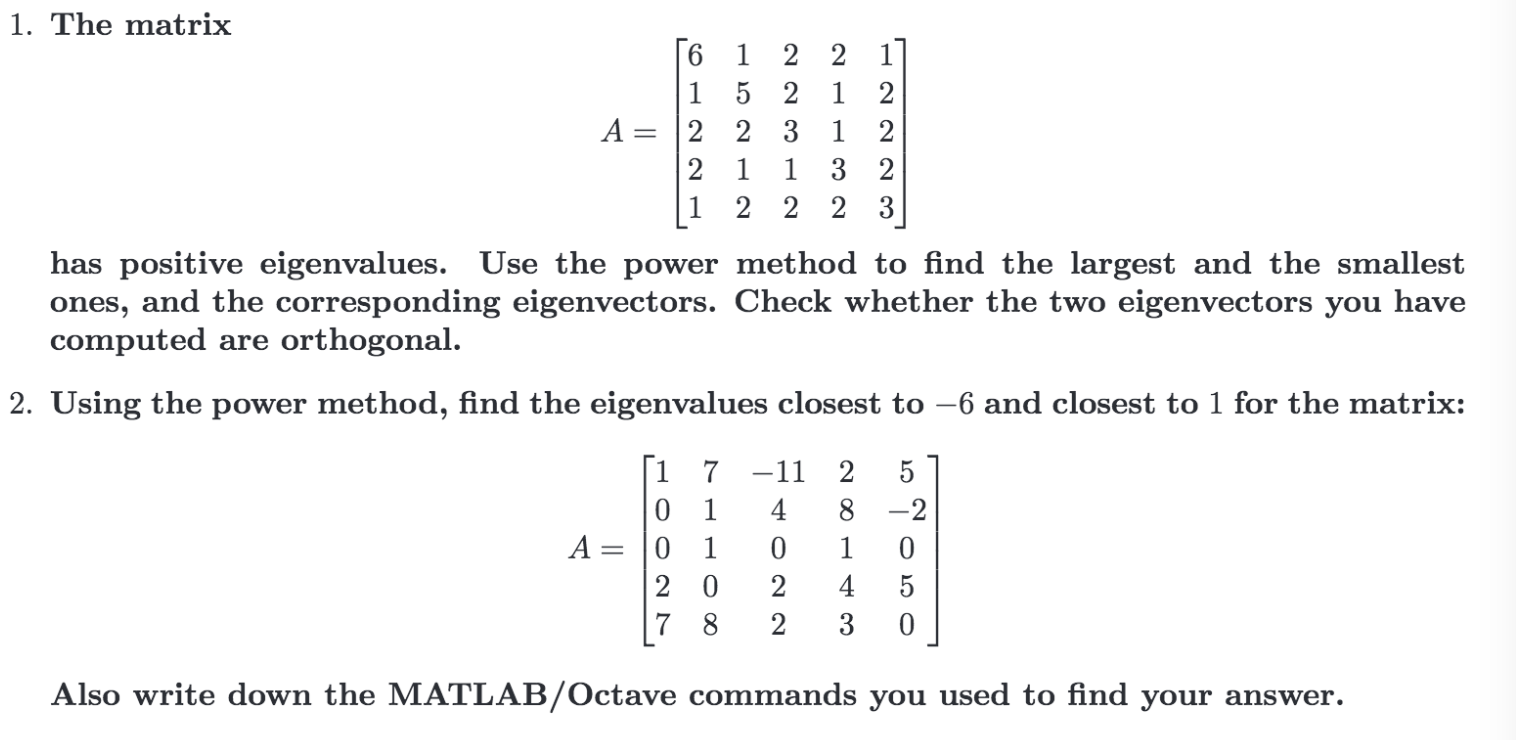 1. The matrix A = ? ? ? ? ? ? 6 1 2 2 1 1 5 2 1 2 2 2 | Chegg.com