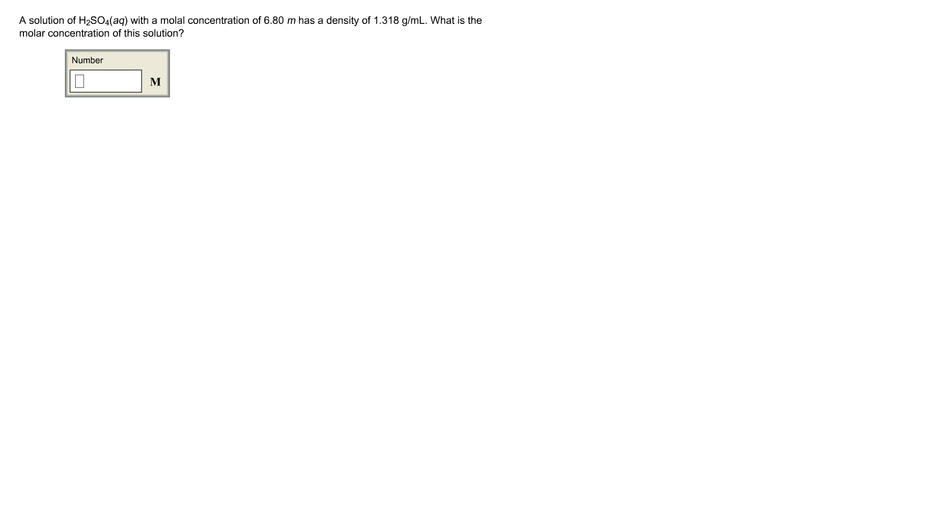 Solved A solution of H2SO4(aq) with a molal concentration of | Chegg.com