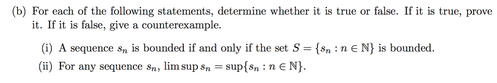 Solved For Each Of The Following Statements, Determine | Chegg.com