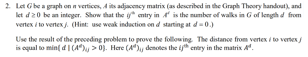 Solved Let G be a graph on n vertices, A its adjacency | Chegg.com