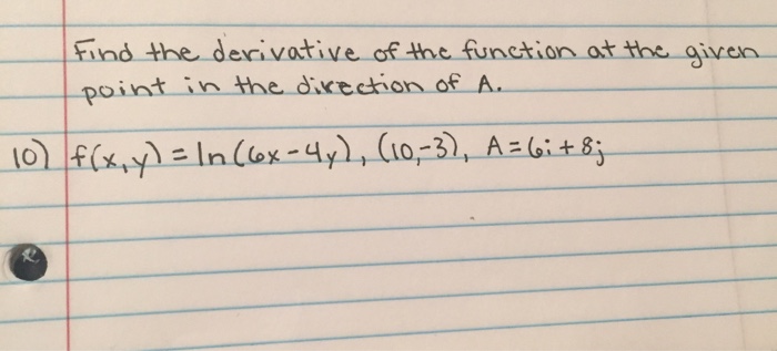 Solved Find the derivative of the function at the given | Chegg.com