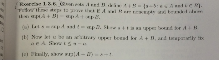 Solved Given Sets A And B, Define A + B = {a + B: A | Chegg.com