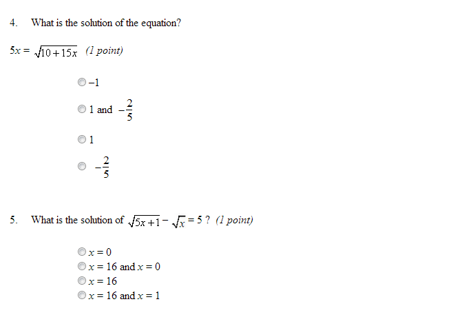 Solved What Is The Solution Of The Equation 1 1 And 2 5 Chegg