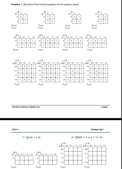 Solved Find minimal equations for the systems shown. | Chegg.com