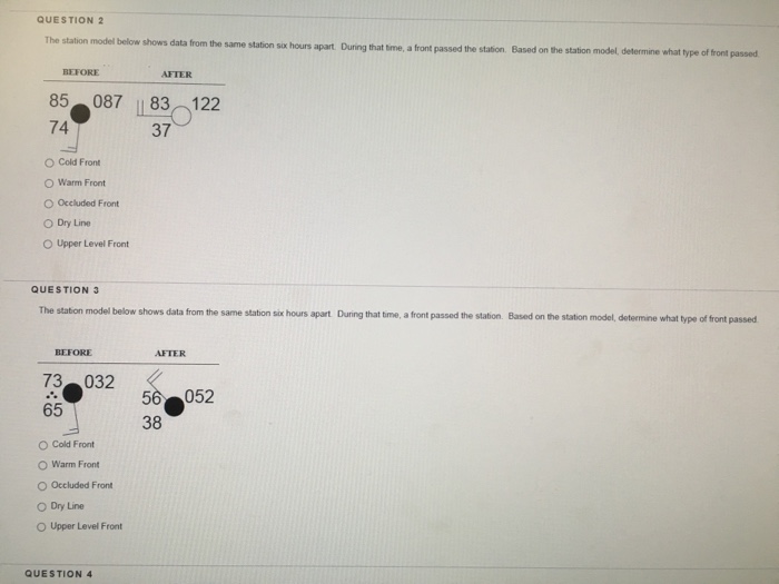 Solved The station model below shows data from the same | Chegg.com