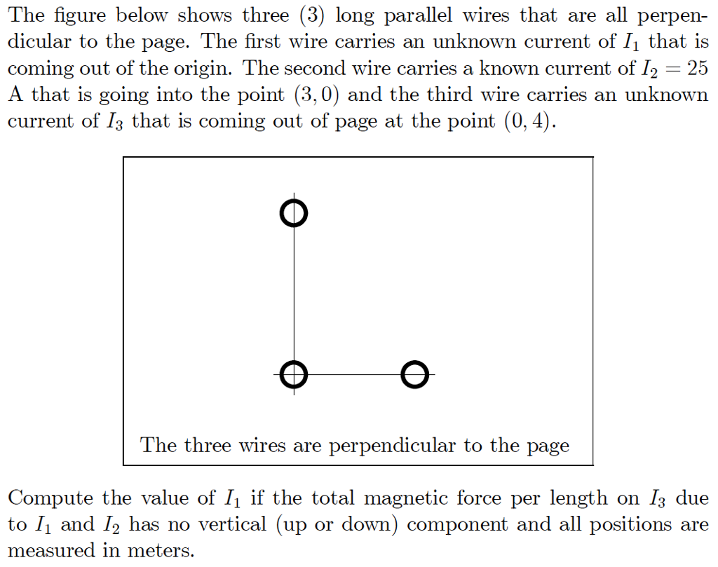 Solved The Figure Below Shows Three (3) Long Parallel Wires | Chegg.com