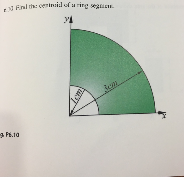 Solved Find the centroid of a ring segment. 6.10 g. P6.10 | Chegg.com