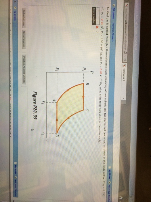 Solved An Ideal gas is carried through a thermodynamic cycle | Chegg.com
