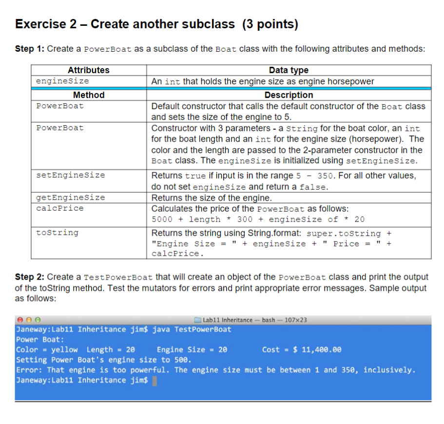 Solved Exercise 1 - Creating the super class (3 points) Step | Chegg.com