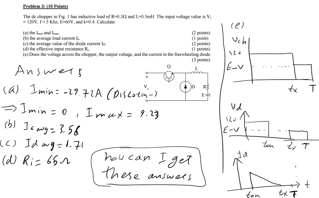 Solved The dc chopper in Fig. 1 has inductive load of