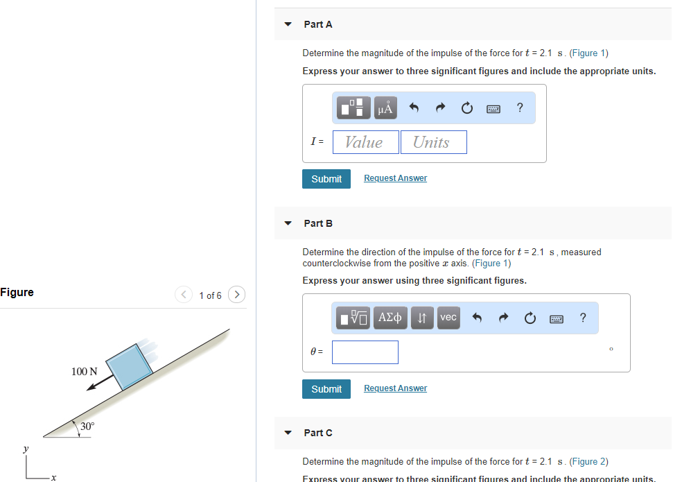 Solved Part A Determine the magnitude of the impulse of the | Chegg.com