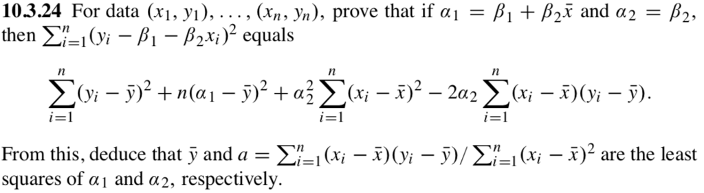 Solved ? + ??? and ? 2 As, 10.3.24 For data (Xi, yi), . . . | Chegg.com