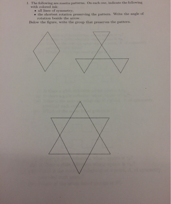 Solved The following are- rosette patterns. On each one, | Chegg.com