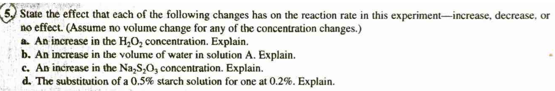 Solved State the effect that each of the following changes | Chegg.com