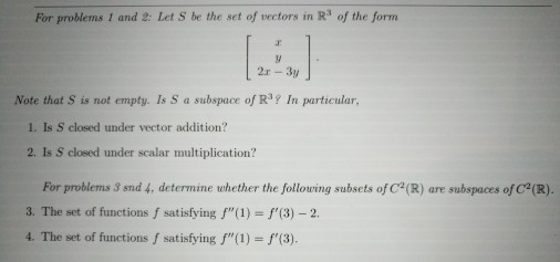 Solved Let S the set of vectors in R^3 of the from x y 2x - | Chegg.com