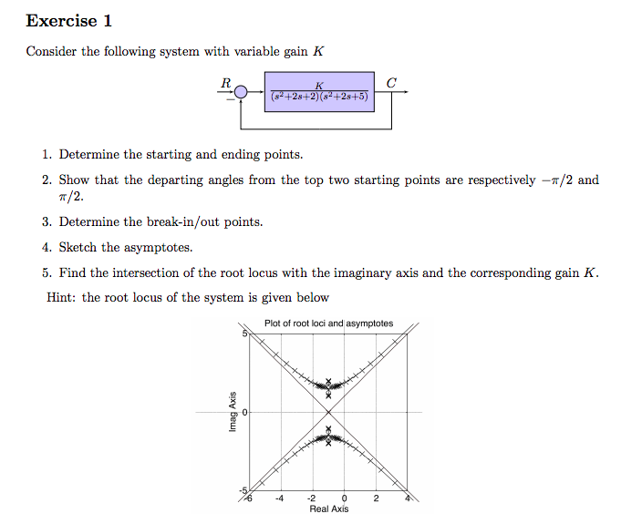 Solved Exercise 1 Consider the following system with | Chegg.com