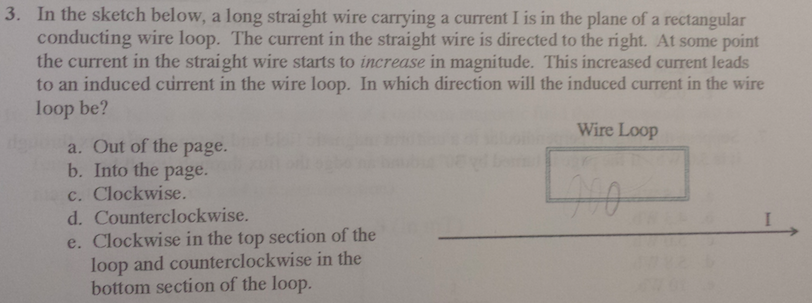Solved In the sketch below, a long straight wire earning a | Chegg.com