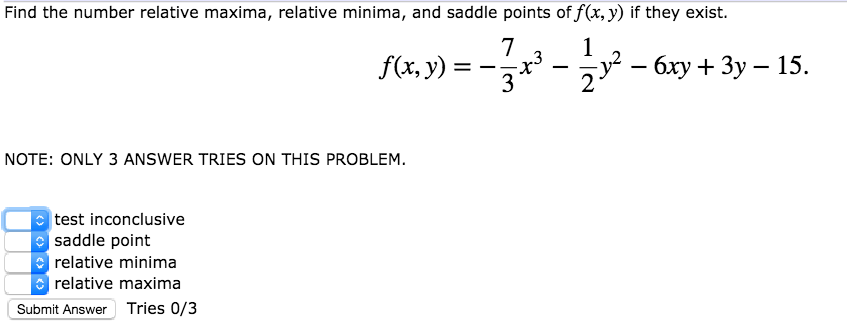 Solved Find the number relative maxima, relative minima, and | Chegg.com