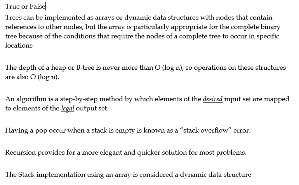 Solved Trees can be implemented as arrays or dynamic data